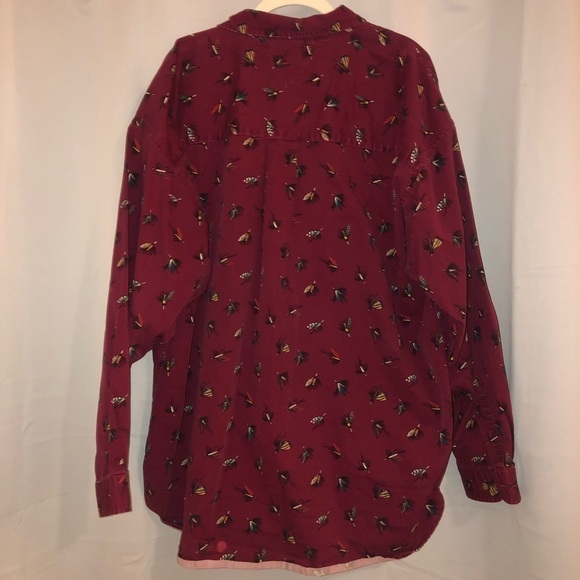 Hathaway Men’s Vintage Cotton Button Down Shirt Fishing Flies Size XL - Picture 4 of 5